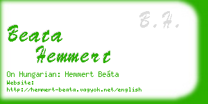 beata hemmert business card